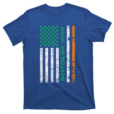 Boston Massachusetts Irish American Patriotic Us Flag Gift T-Shirt