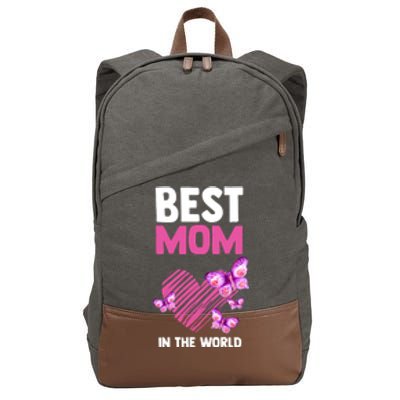 Best Mom In The World Mum Mom Gift Cotton Canvas Backpack