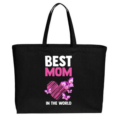 Best Mom In The World Mum Mom Gift Cotton Canvas Jumbo Tote