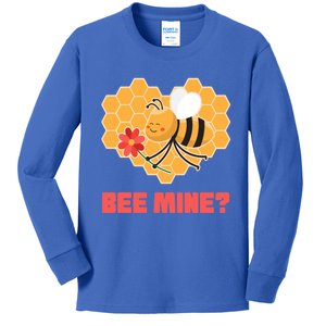 Bee Mine? I Valentine's Day Couples In Love Rotic Bees Cool Gift Kids Long Sleeve Shirt