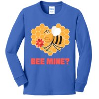 Bee Mine? I Valentine's Day Couples In Love Rotic Bees Cool Gift Kids Long Sleeve Shirt