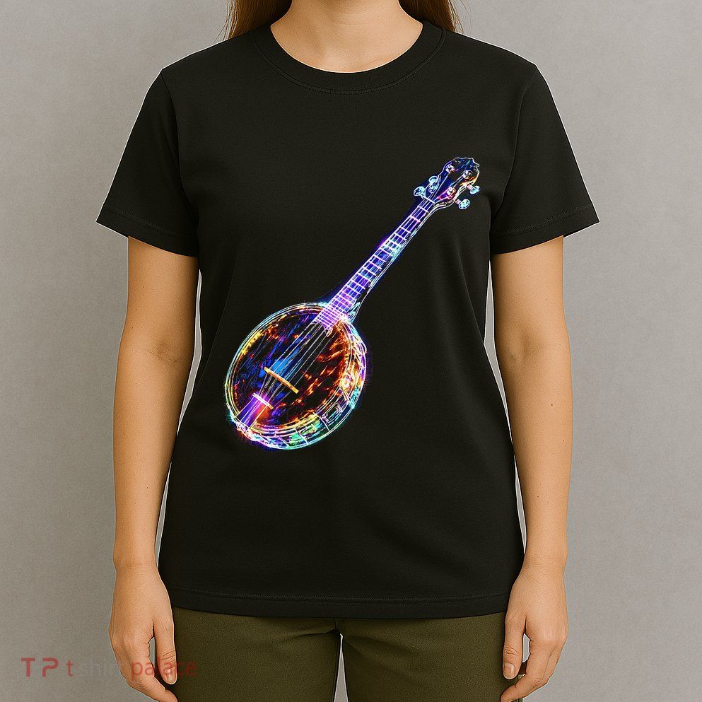 Banjo Music Instrument Motif Artwork Banjo T-Shirt