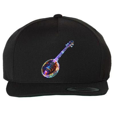 Banjo Music Instrument Motif Artwork Banjo Wool Snapback Cap