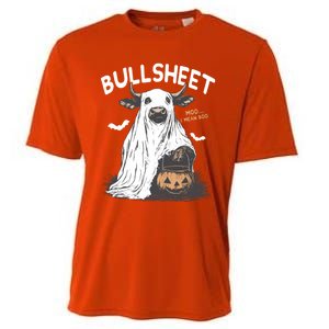 Bullshit Moo I Mean Boo Ghost Cow Pumpkin Country Halloween Gift Cooling Performance Crew T-Shirt