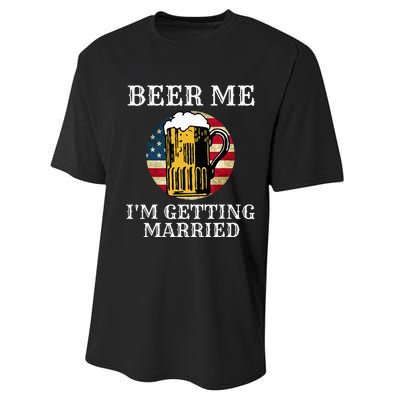 Beer Me I'm Getting Married Groom Grooms USA Performance Sprint T-Shirt