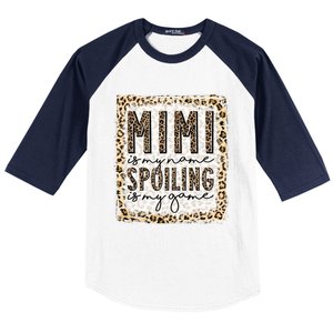 Bleached Mimi Is My Name Spoiling Is My Game Funny Mimi Life Gift Baseball Sleeve Shirt