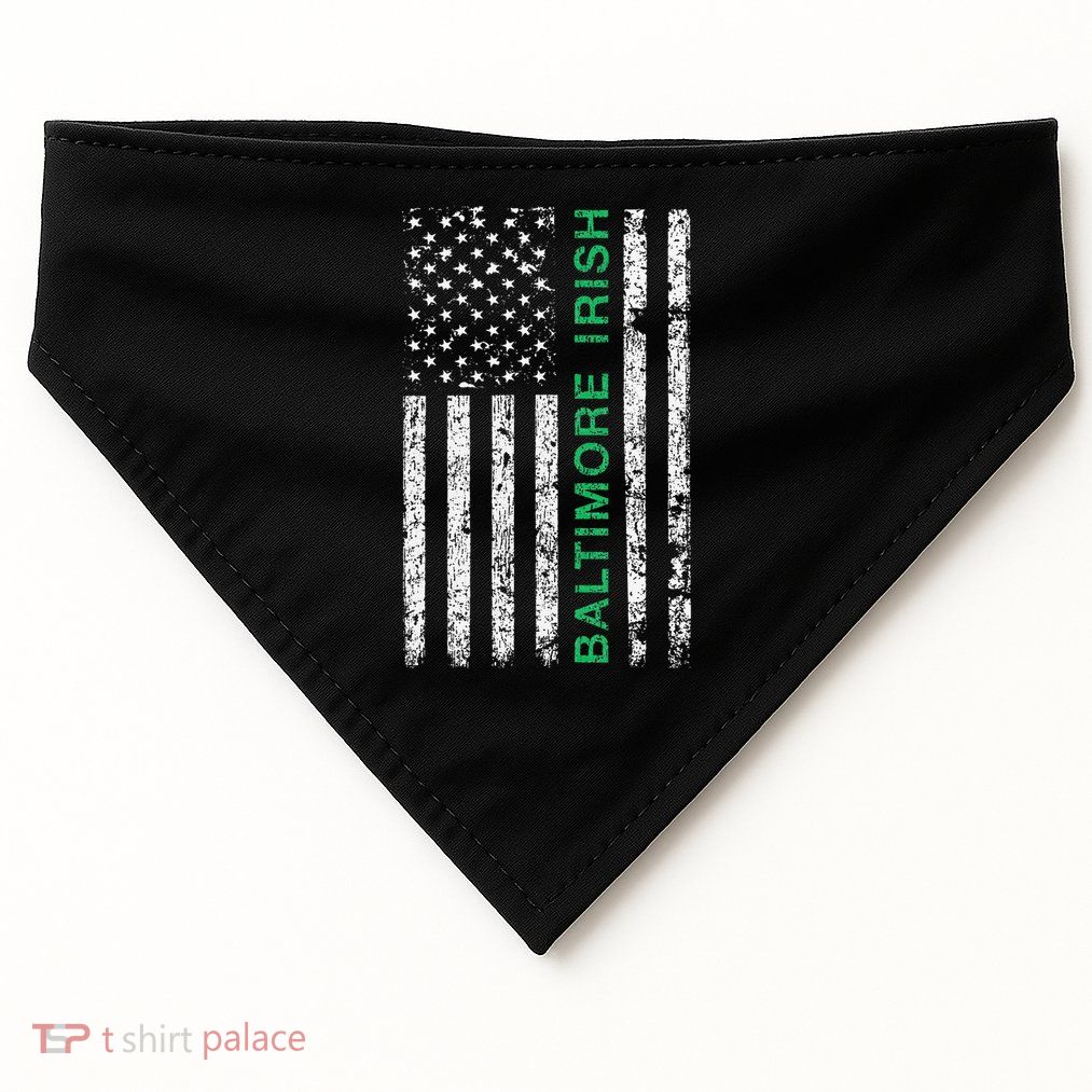 Baltimore Maryland Irish American Ireland US Flag USA-Made Doggie Bandana