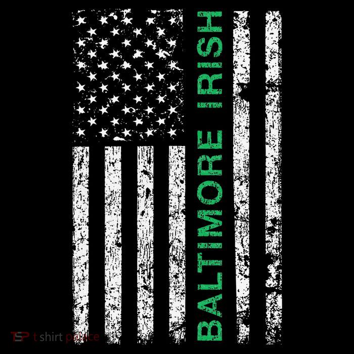 Baltimore Maryland Irish American Ireland US Flag Long Sleeve Shirt