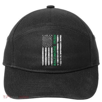 Baltimore Maryland Irish American Ireland US Flag 7-Panel Snapback Hat