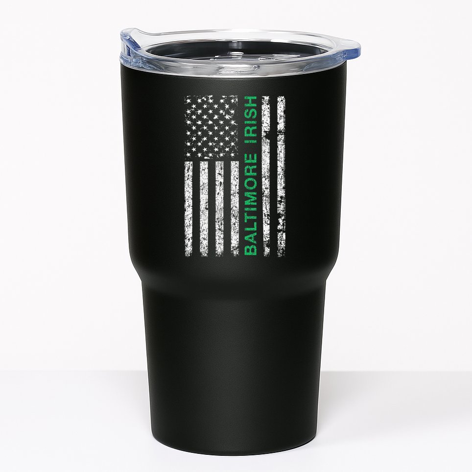 Baltimore Maryland Irish American Ireland US Flag Tumbler