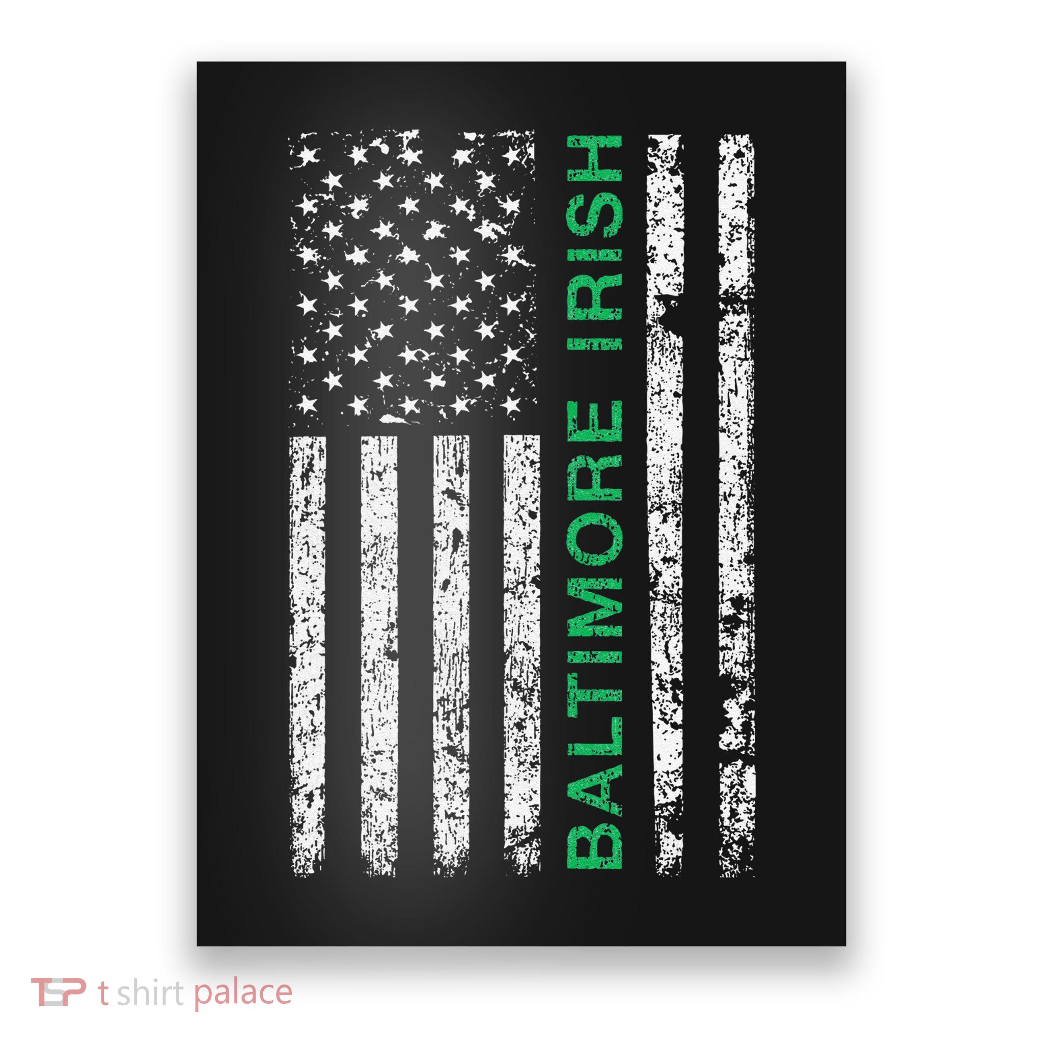 Baltimore Maryland Irish American Ireland US Flag Poster