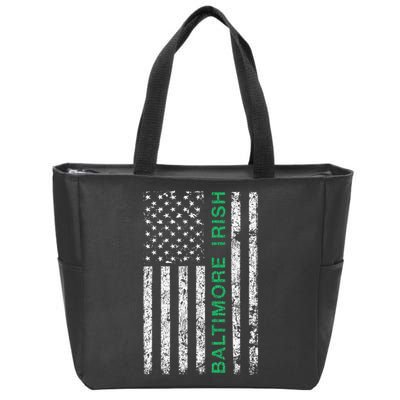 Baltimore Maryland Irish American Ireland US Flag Zip Tote Bag