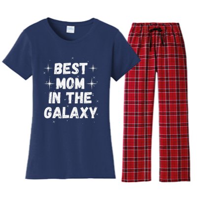 Best Mom In The Galaxy MotherS Day Present Cute Mom Women's Flannel Pajama Set