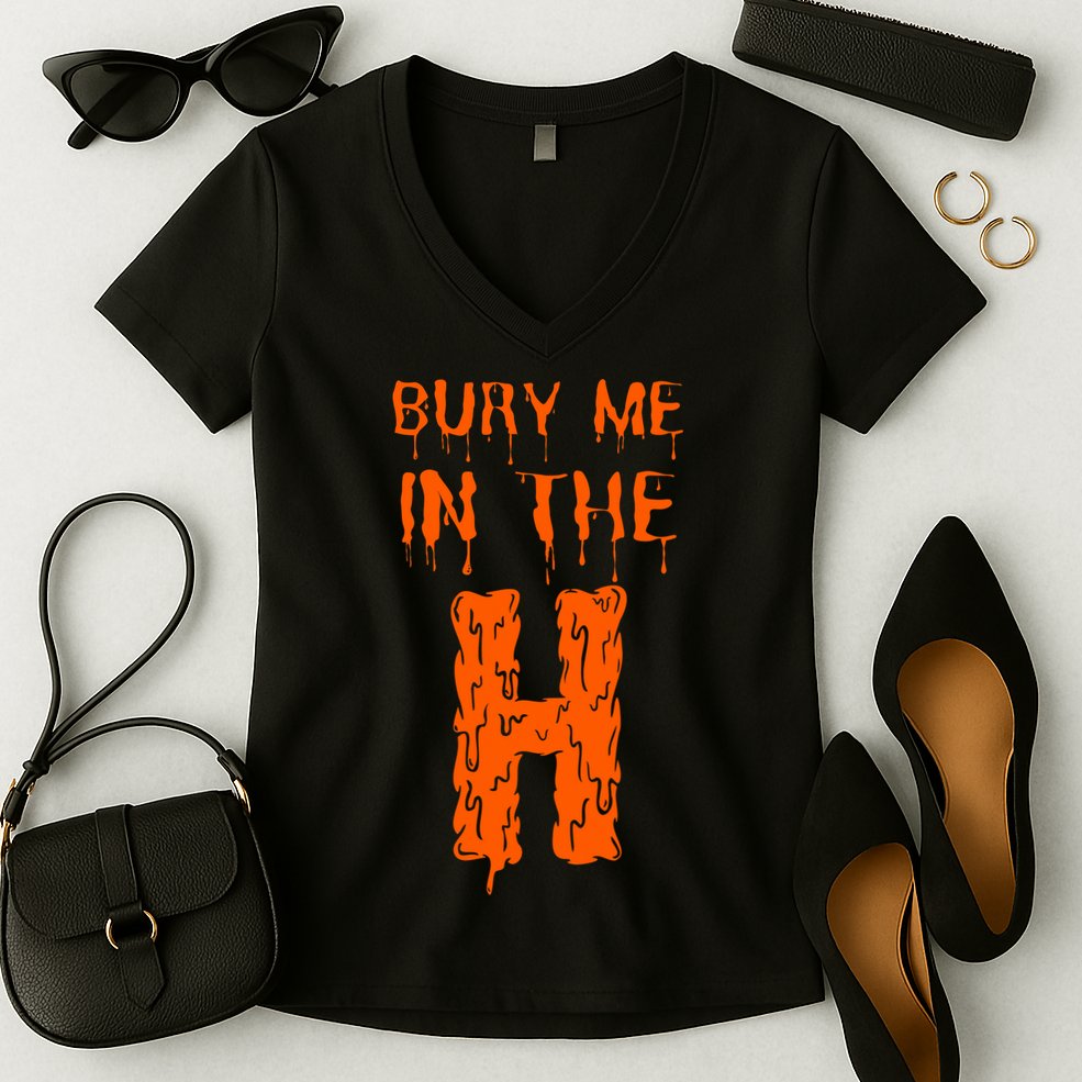 Bury Me In The H Houston HTown Love Houston Texas Women's V-Neck T-Shirt