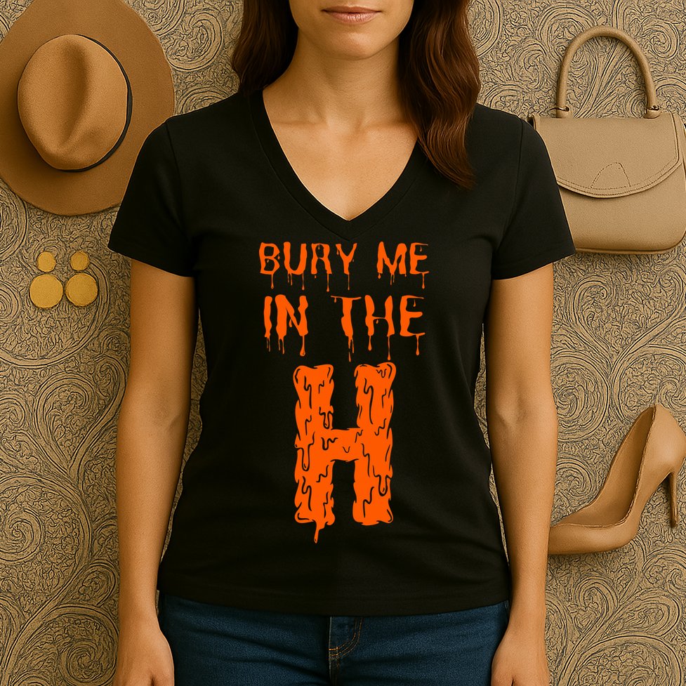 Bury Me In The H Houston HTown Love Houston Texas Women's V-Neck T-Shirt