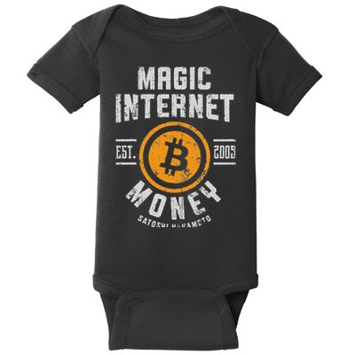 Bitcoin Magic Internet Money Btc Crypto Currency Blockchain Baby Bodysuit