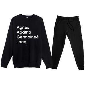 Biz Markie Just A Friend Agnes Agatha Germaine And Jacq Premium Crewneck Sweatsuit Set