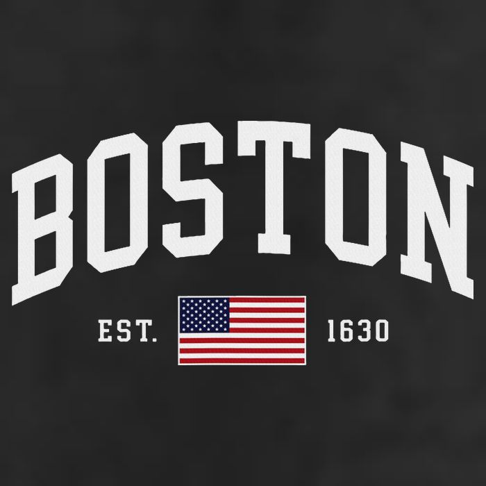 Boston Massachusetts July 4th Us Flag Retro Throwback 7 Panel Mesh Trucker Snapback Hat