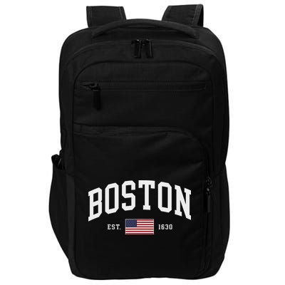 Boston Massachusetts July 4th Us Flag Retro Throwback Impact Tech Backpack