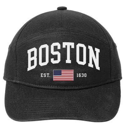Boston Massachusetts July 4th Us Flag Retro Throwback 7-Panel Snapback Hat