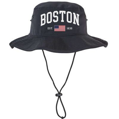 Boston Massachusetts July 4th Us Flag Retro Throwback Bucket Hat