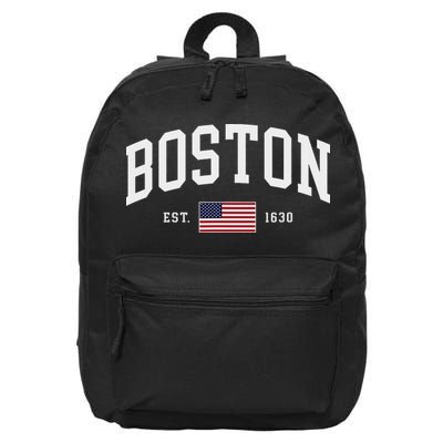 Boston Massachusetts July 4th Us Flag Retro Throwback 16 in Basic Backpack