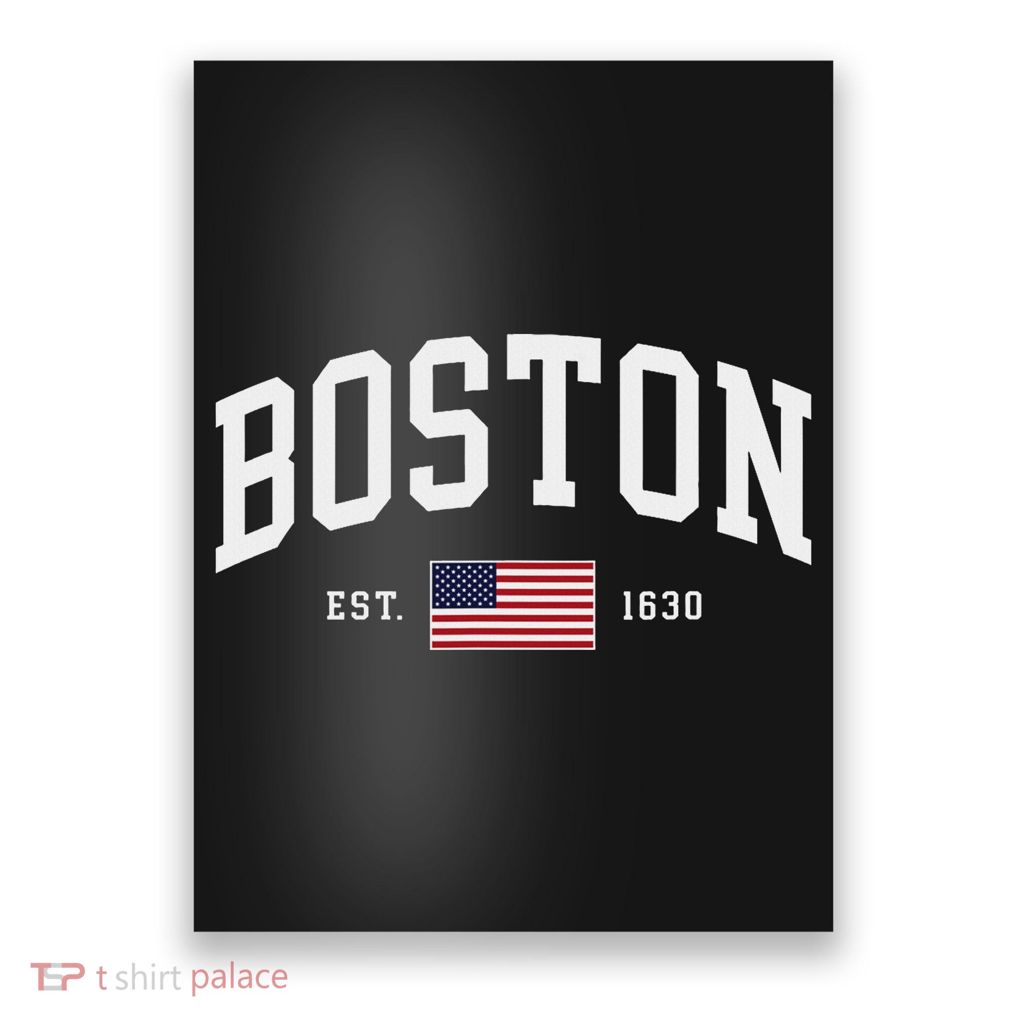 Boston Massachusetts July 4th Us Flag Retro Throwback Poster