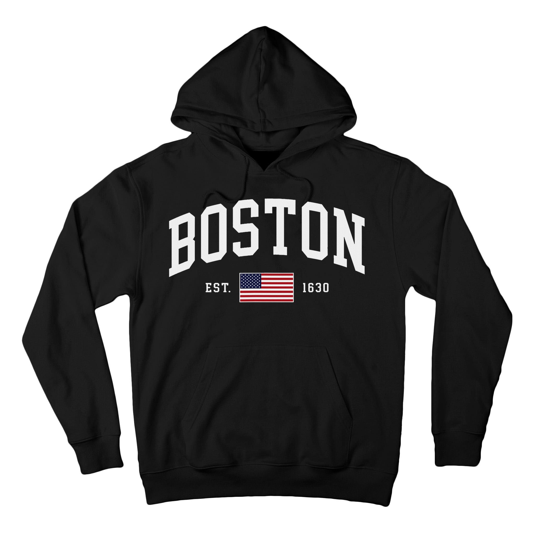 Boston Massachusetts July 4th Us Flag Retro Throwback Tall Hoodie