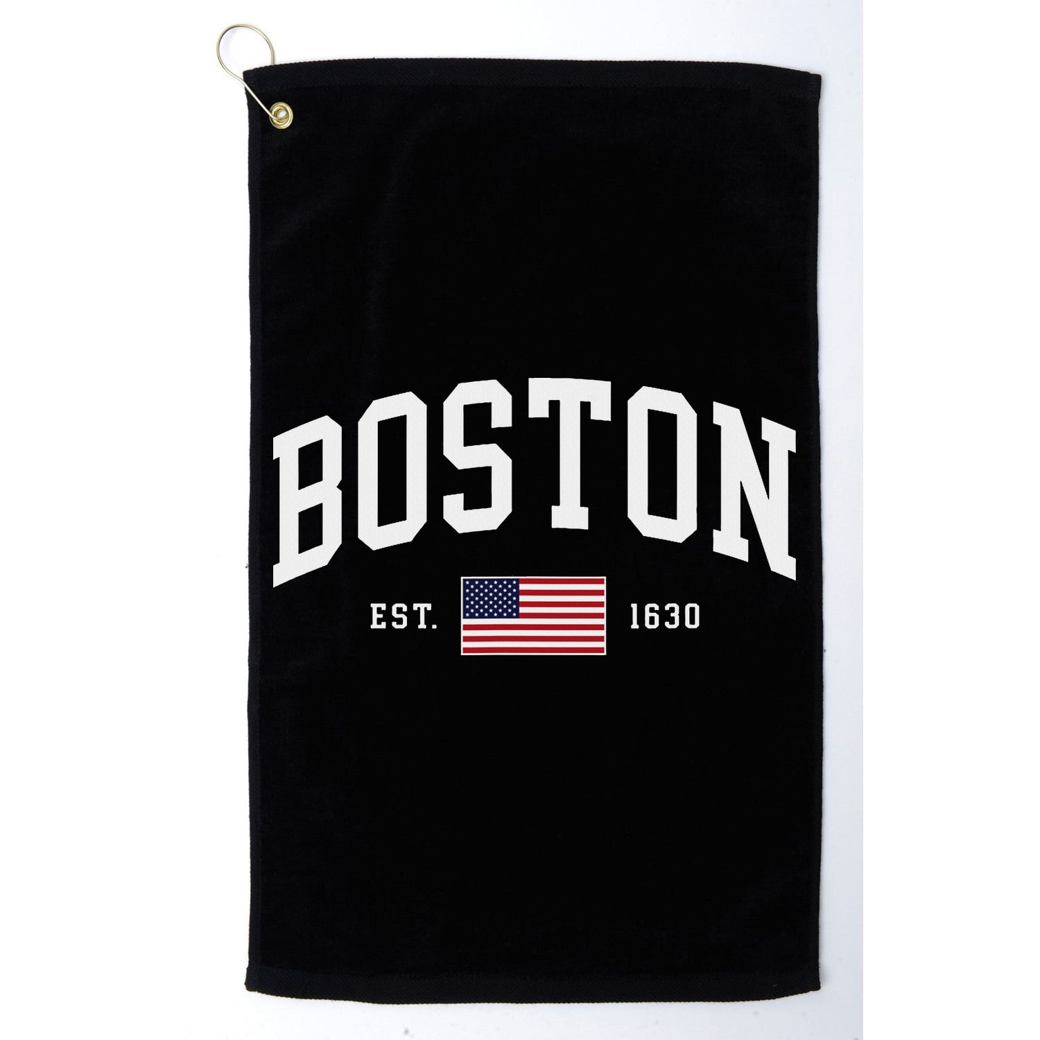 Boston Massachusetts July 4th Us Flag Retro Throwback Golf Towel