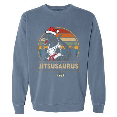 Brazilian Mma Jiu Jitsu Jitsusaurus Dinosaurs Christmas Gift Garment-Dyed Sweatshirt