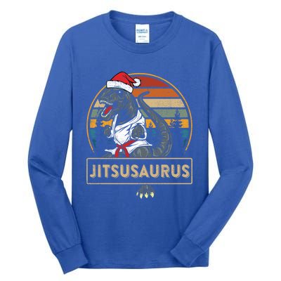 Brazilian Mma Jiu Jitsu Jitsusaurus Dinosaurs Christmas Gift Tall Long Sleeve T-Shirt