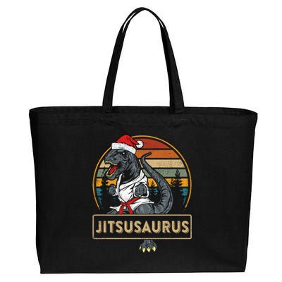 Brazilian Mma Jiu Jitsu Jitsusaurus Dinosaurs Christmas Gift Cotton Canvas Jumbo Tote