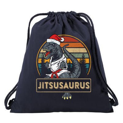 Brazilian Mma Jiu Jitsu Jitsusaurus Dinosaurs Christmas Gift Drawstring Bag