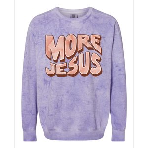 Bold More Jesus Christian Uplifting Devoted Graphic Colorblast Crewneck Sweatshirt