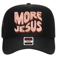 Bold More Jesus Christian Uplifting Devoted Graphic High Crown Mesh Back Trucker Hat