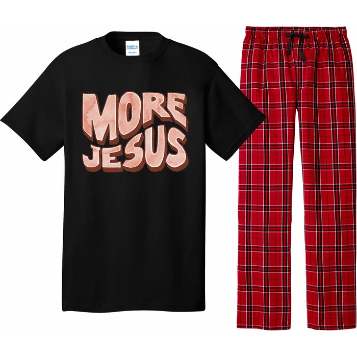 Bold More Jesus Christian Uplifting Devoted Graphic Pajama Set