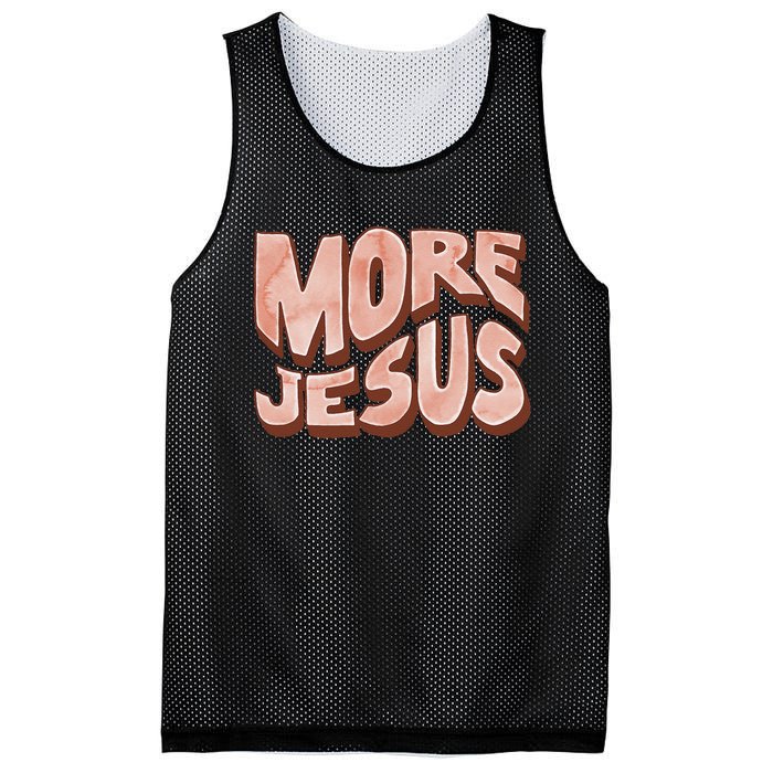 Bold More Jesus Christian Uplifting Devoted Graphic Mesh Reversible Basketball Jersey Tank