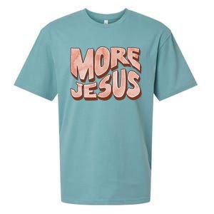 Bold More Jesus Christian Uplifting Devoted Graphic Sueded Cloud Jersey T-Shirt