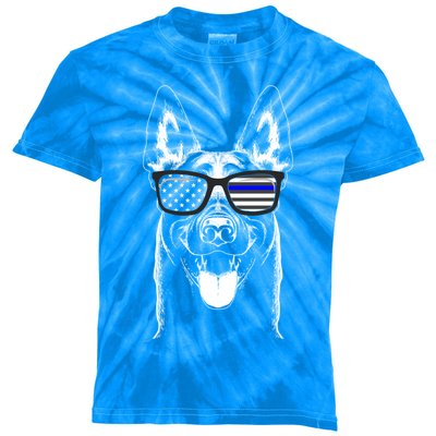 Belgian Malinois K9 Unit Thin Blue Line Flag Police Gift Cute Gift Kids Tie-Dye T-Shirt