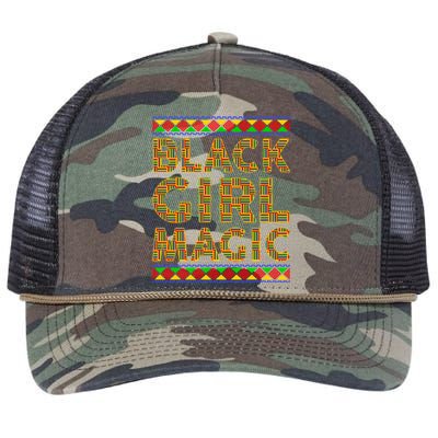 Black Magic Kente Afro Juneteenth Black History Month Gift Retro Rope Trucker Hat Cap