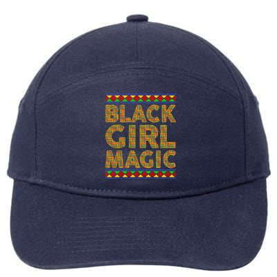 Black Magic Kente Afro Juneteenth Black History Month Gift 7-Panel Snapback Hat