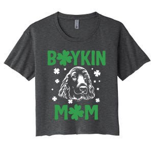 Boykin Mom Kin Spaniel Hunting Dog Mama St Patricks Day Gift Women's Crop Top Tee