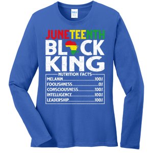 Black Melanin King Nutritional Facts African Blm Juneteenth Gift Ladies Long Sleeve Shirt