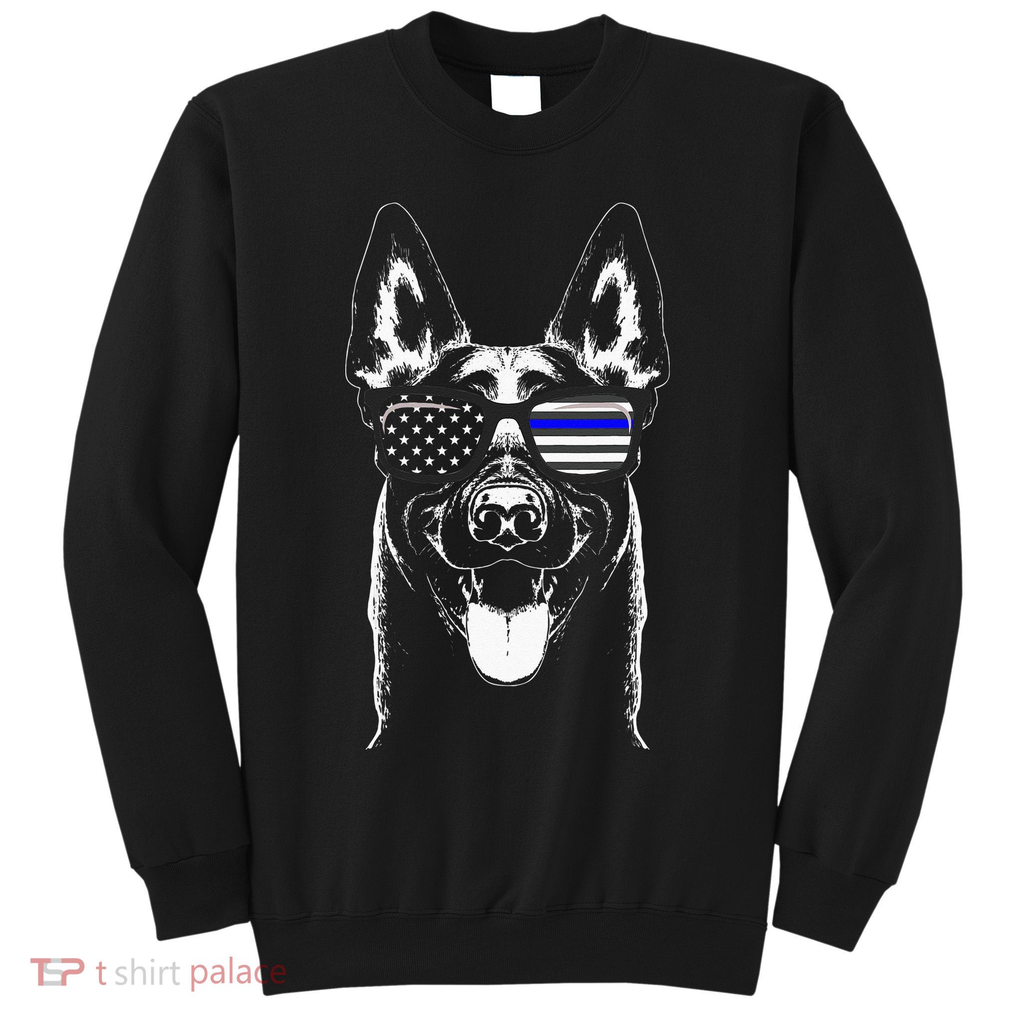 Belgian Malinois K9 Unit Thin Blue Line Flag Police Gift Sweatshirt