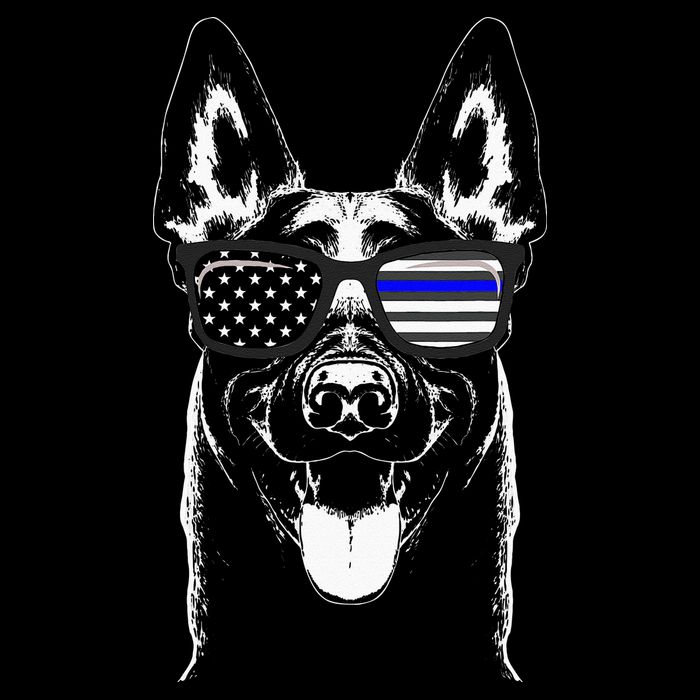 Belgian Malinois K9 Unit Thin Blue Line Flag Police Gift Tall T-Shirt