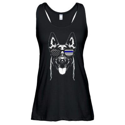 Belgian Malinois K9 Unit Thin Blue Line Flag Police Gift Ladies Essential Flowy Tank