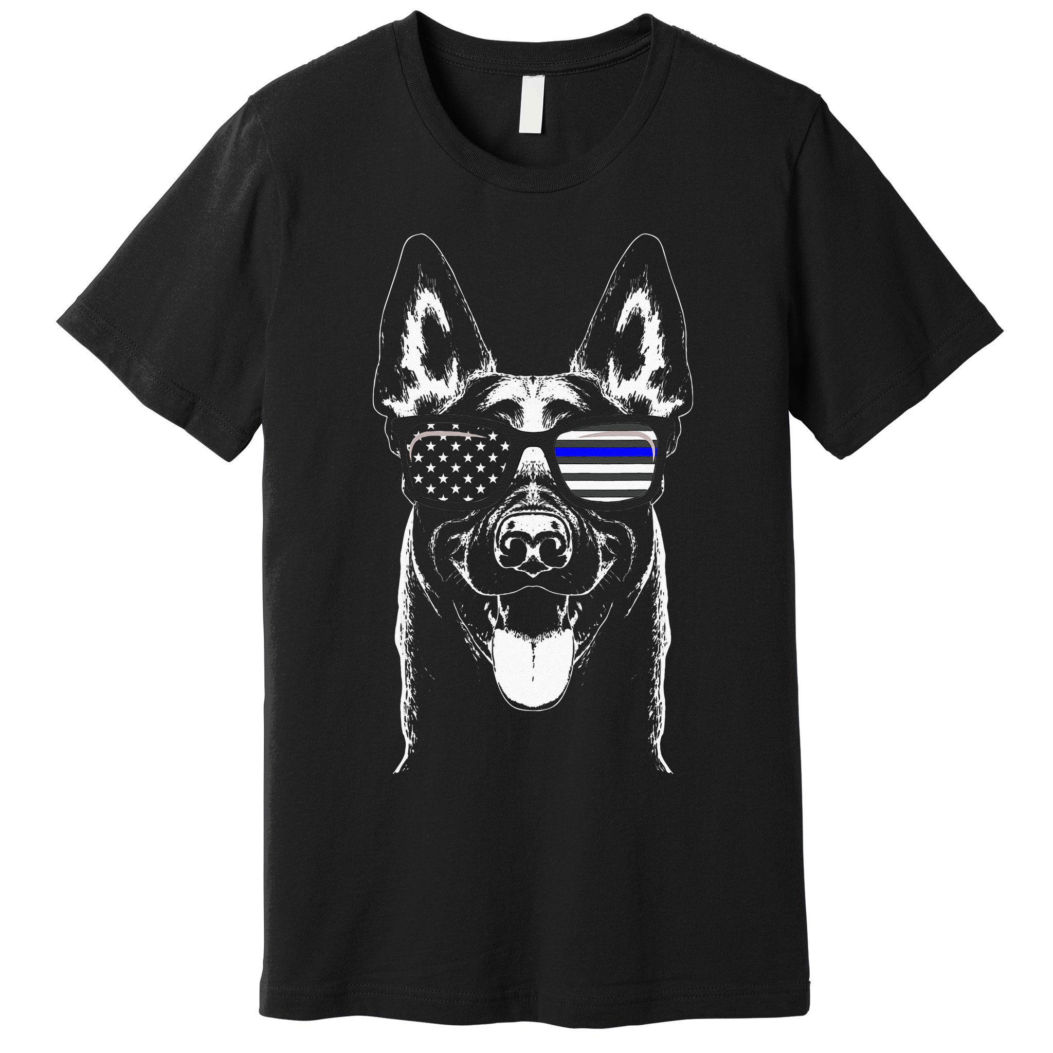 Belgian Malinois K9 Unit Thin Blue Line Flag Police Gift Premium T-Shirt