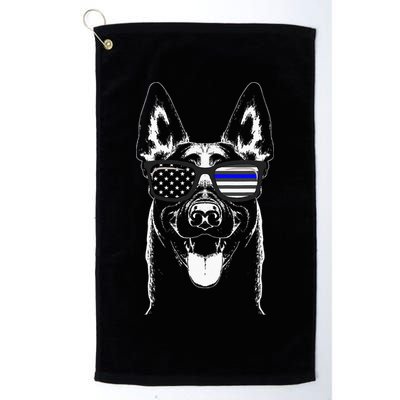 Belgian Malinois K9 Unit Thin Blue Line Flag Police Gift Golf Towel