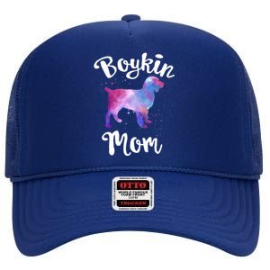 Boykin Mom Kin Spaniel Hunting Dog Mom Mama Mothers Day Funny Gift High Crown Mesh Back Trucker Hat