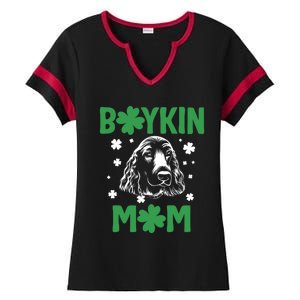 Boykin Mom Kin Spaniel Hunting Dog Mama St Patricks Day Gift Ladies Halftime Notch Neck Tee